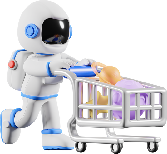 Astro shopping 3d illustration